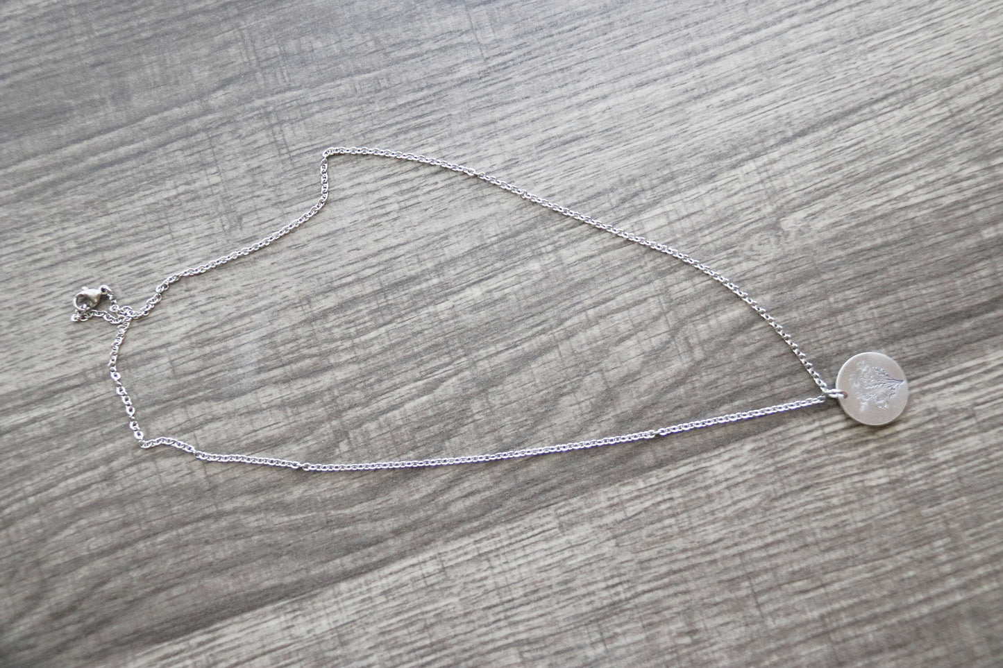 Poppy Necklace Hand Stamped, Personalized Optional