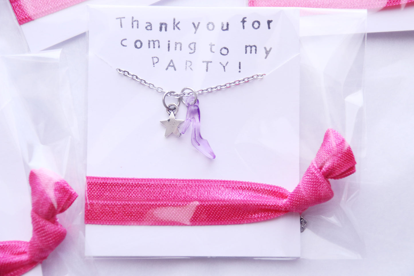 Doll Party Favors Necklace with Hair Tie Favor, Dressing Up Party, Spa Party