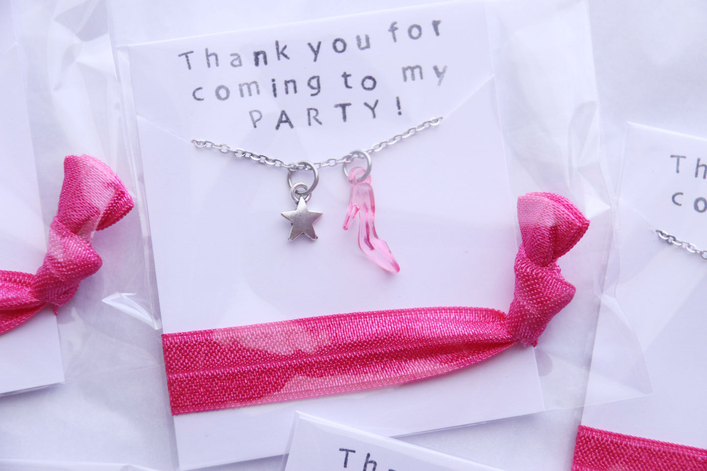 Doll Party Favors Necklace with Hair Tie Favor, Dressing Up Party, Spa Party