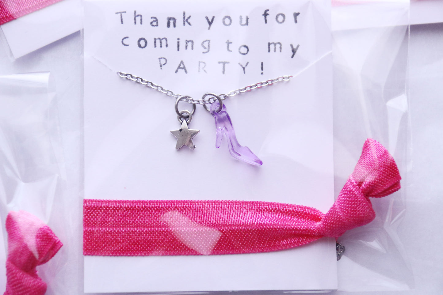 Doll Party Favors Necklace with Hair Tie Favor, Dressing Up Party, Spa Party