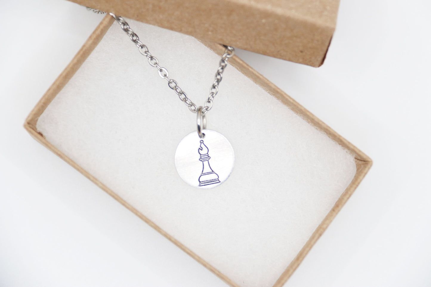 Bishop Chess Piece Necklace Jewelry Pendant