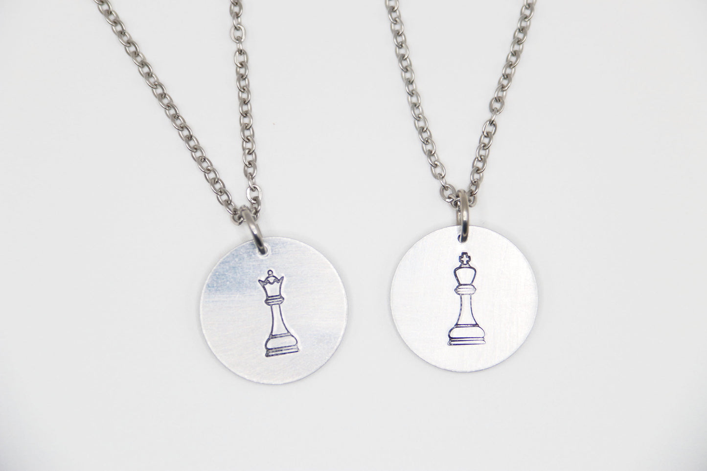 Chess Necklace Set King and Queen