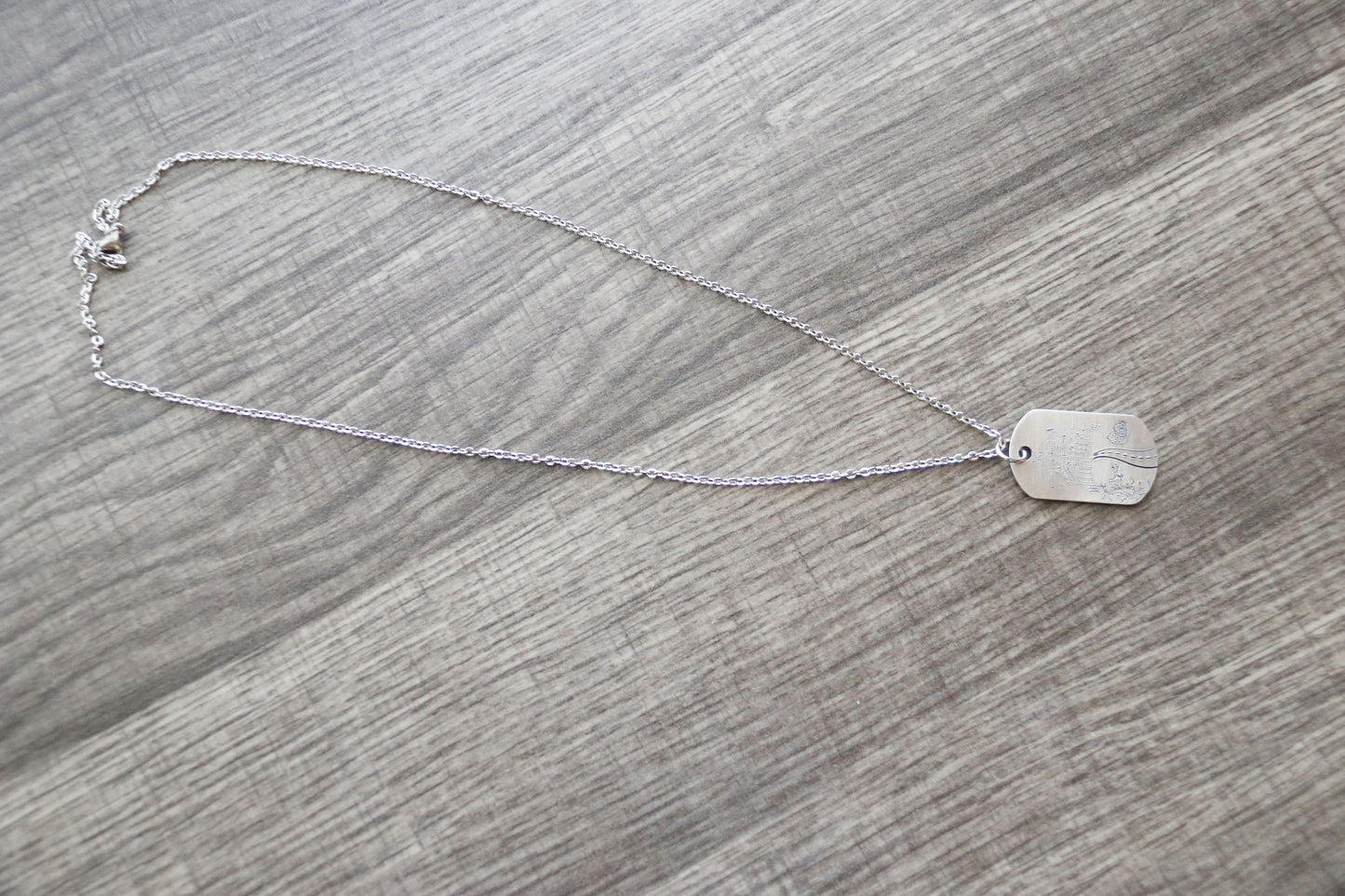 Haunted House Dog Tag Style Necklace Hand Stamped, Personalized Optional
