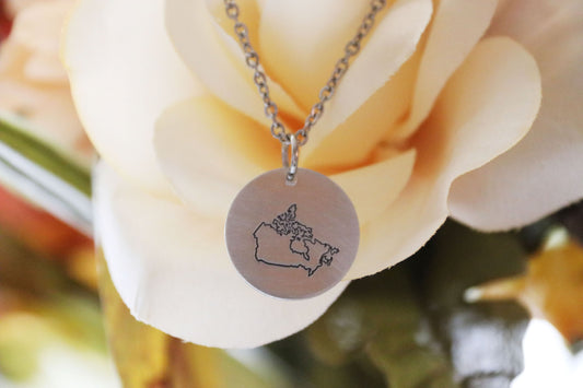 Canada Necklace Hand Stamped