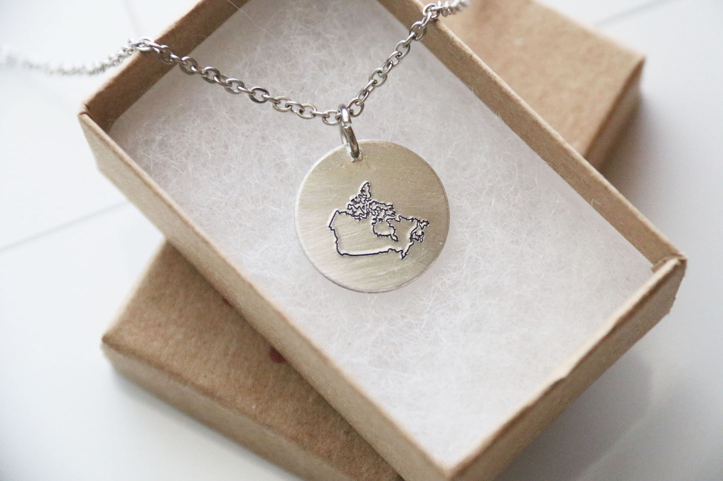 Canada Necklace Hand Stamped