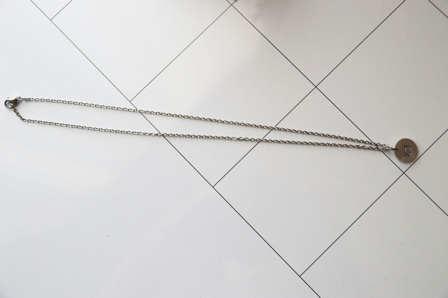 Cat Necklace, Simple Kitty, Hand Stamped