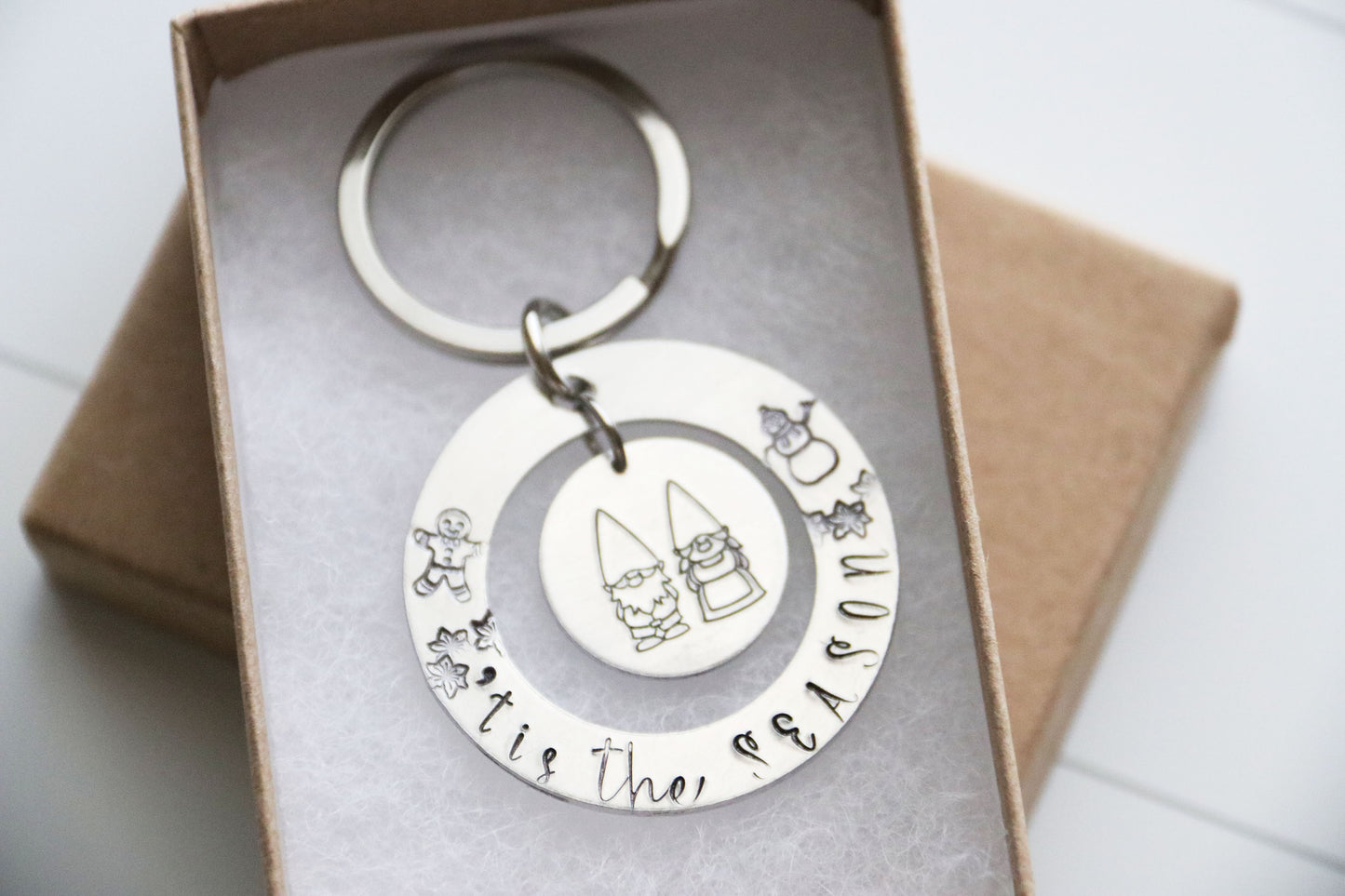 Gnomes Tis The Season Christmas Keychain