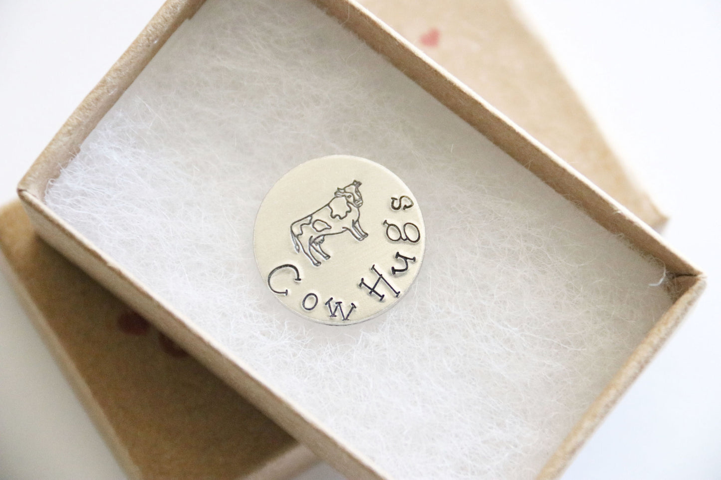 Cow Hugs, Pocket Hug, Hand Stamped
