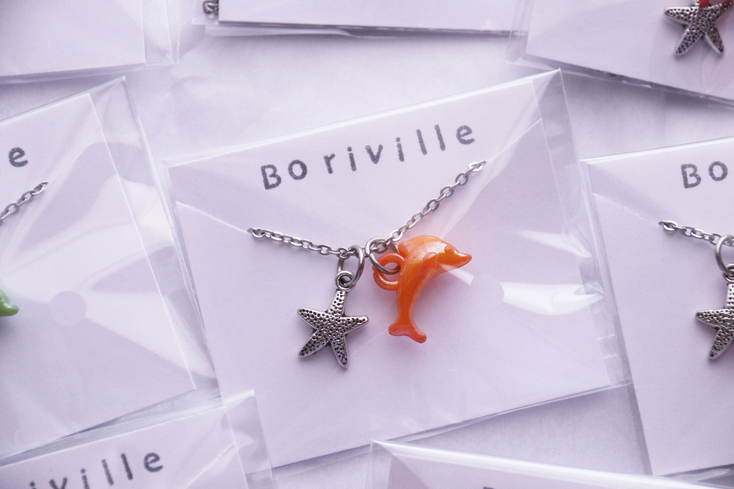 Dolphin Jewelry Theme, Dolphin Necklace with Starfish, Pool Party, Party Favors