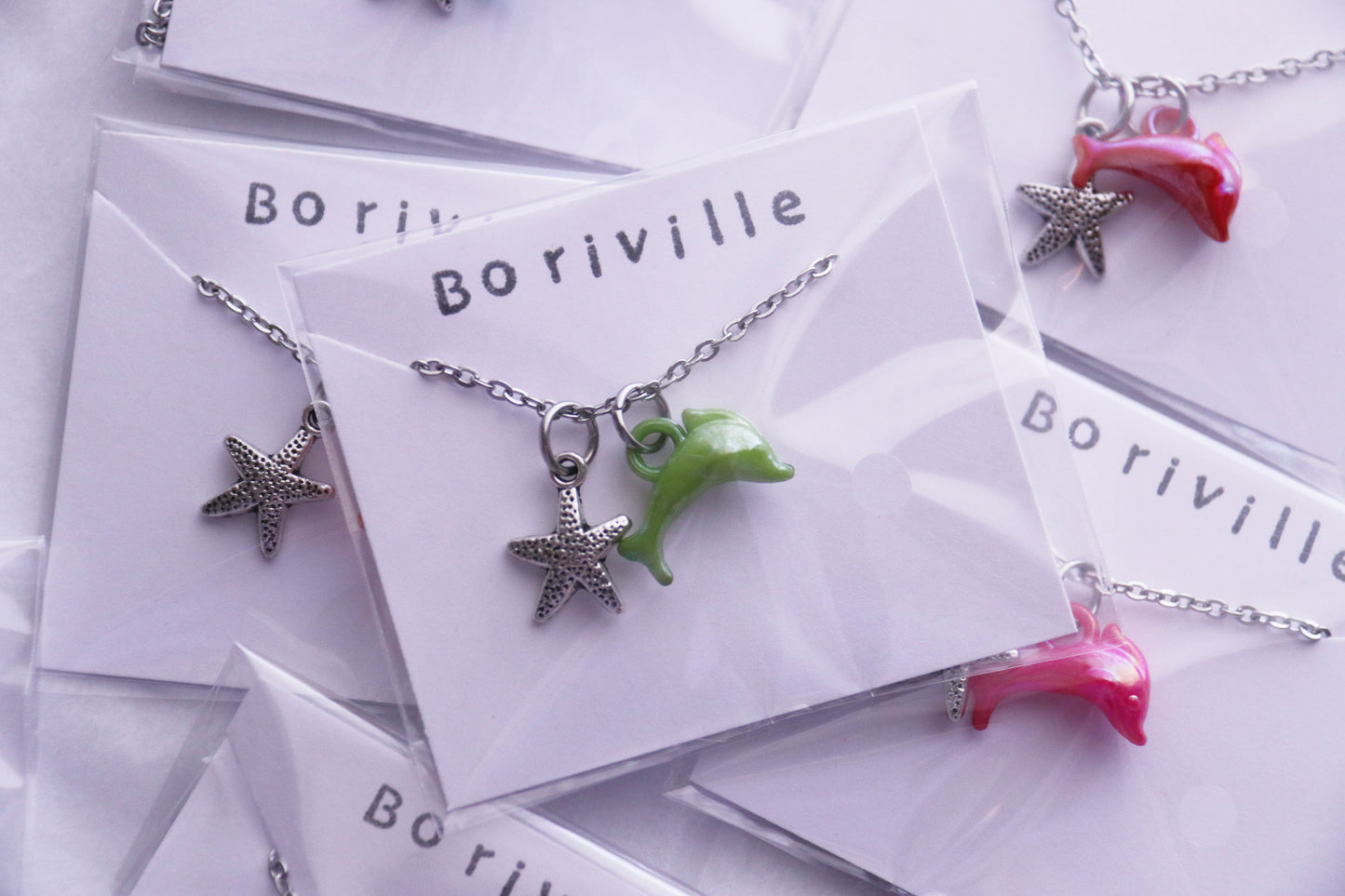 Dolphin Jewelry Theme, Dolphin Necklace with Starfish, Pool Party, Party Favors