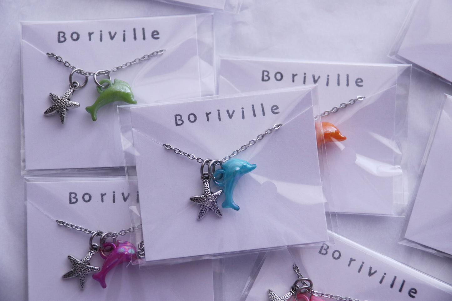 Dolphin Jewelry Theme, Dolphin Necklace with Starfish, Pool Party, Party Favors