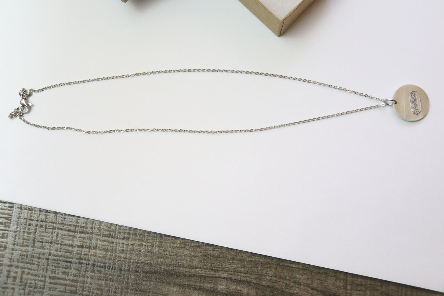 Hotdog Necklace, Foodie Necklace, Hot Dog, Personalized Optional