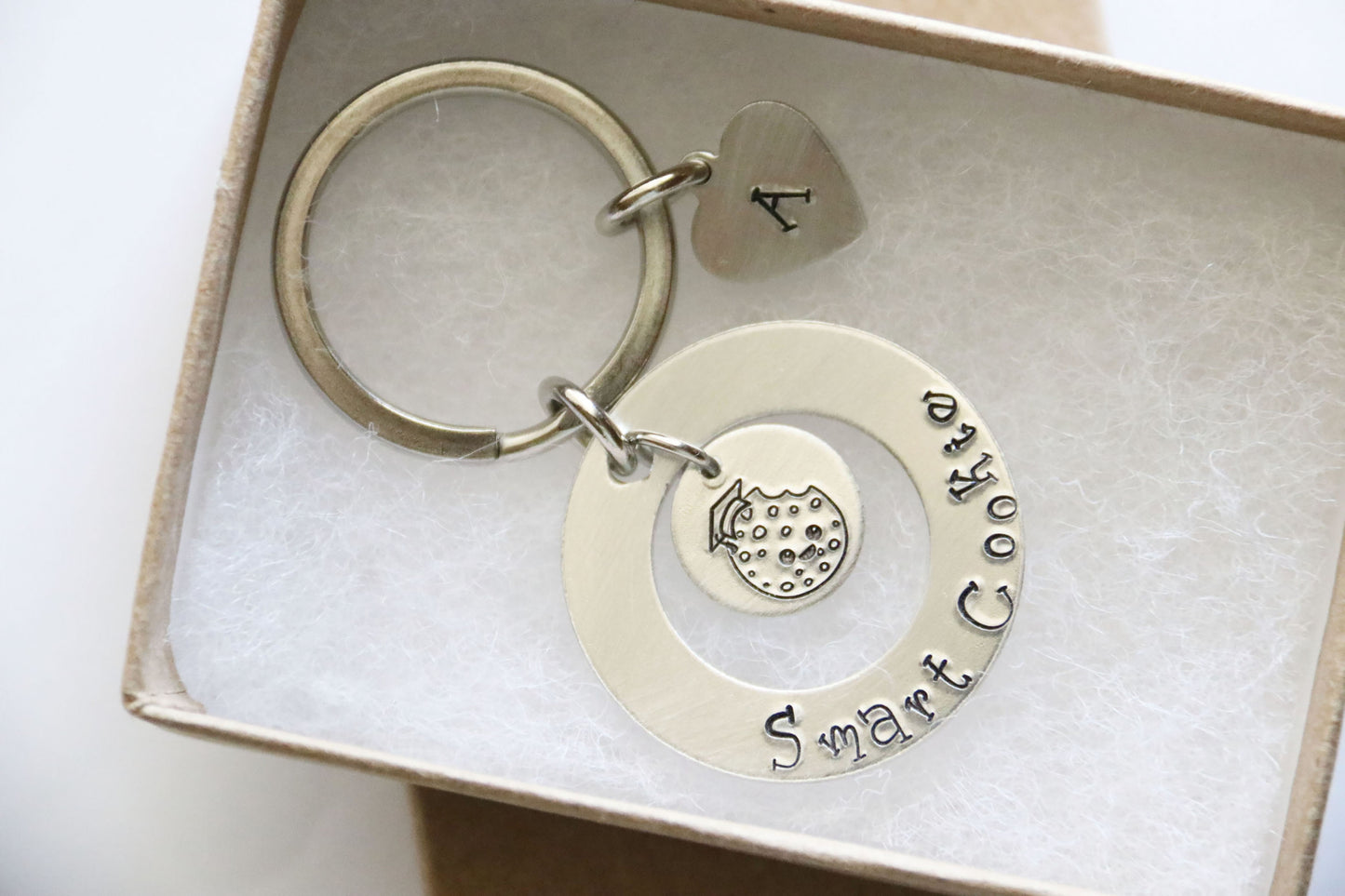 Smart Cookie Personalized, Initial Keychain, Graduation Cap, Graduation Keychain