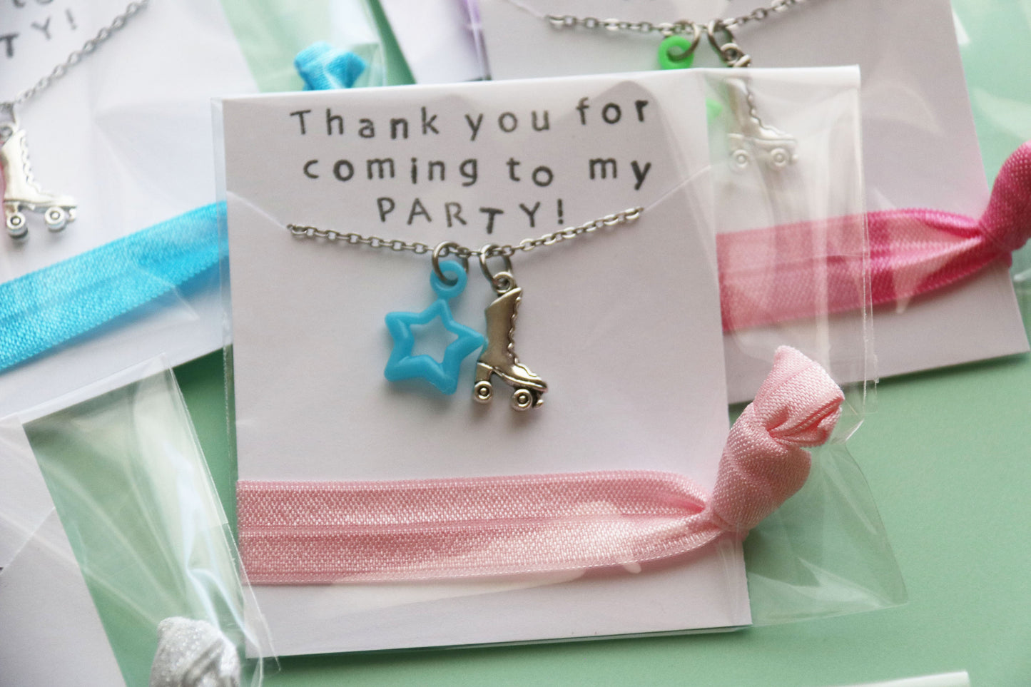 Roller Skate Star Party Favor Necklace with Hair Tie, Party Favors