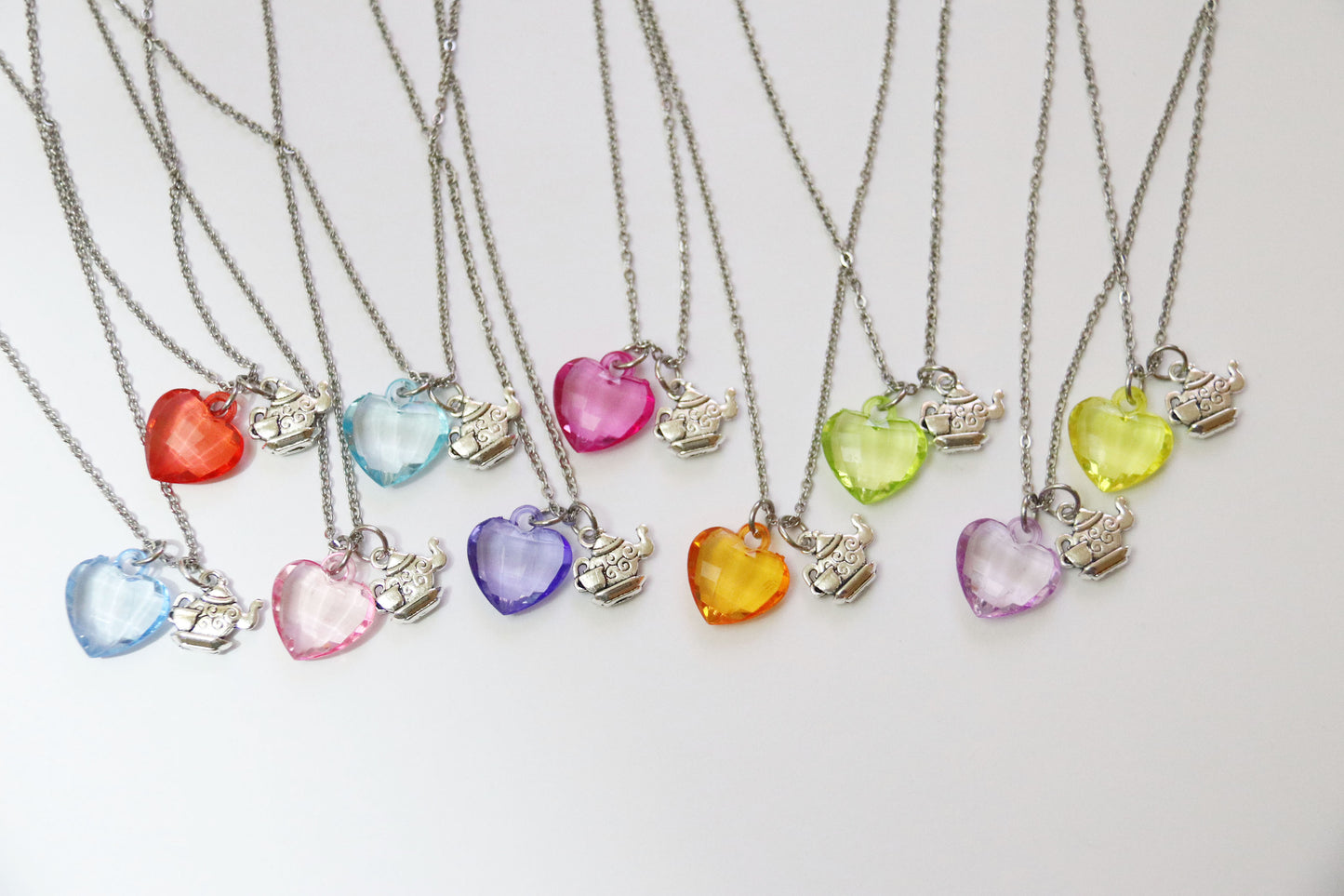 Tea Party with Heart Assorted Colors Party Favors Necklace