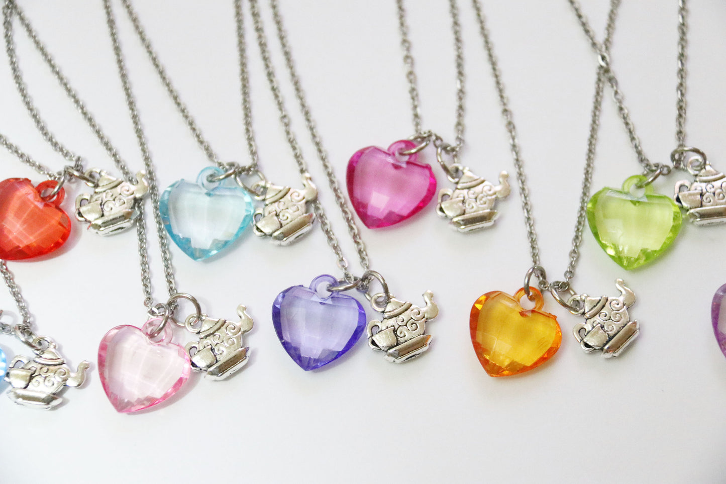 Tea Party with Heart Assorted Colors Party Favors Necklace