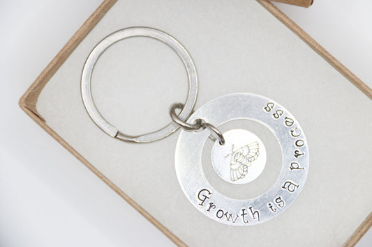 Growth is a Process Keychain Butterfly