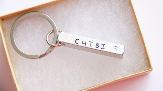Pet's Name Personalized 3D Keychain, Hand Stamped