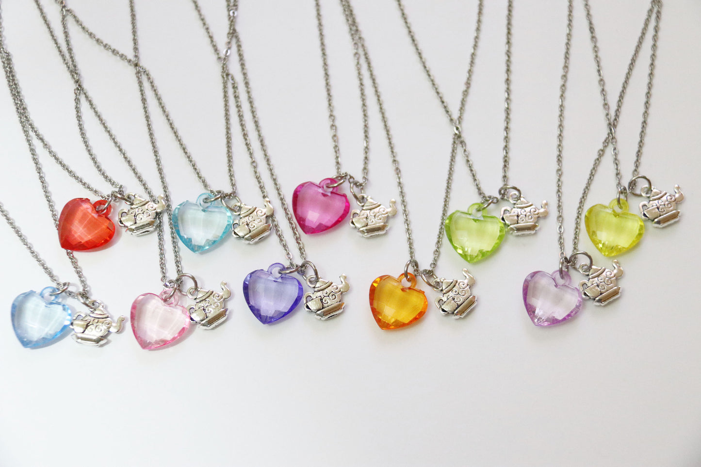 Tea Party with Heart Assorted Colors Party Favors Necklace